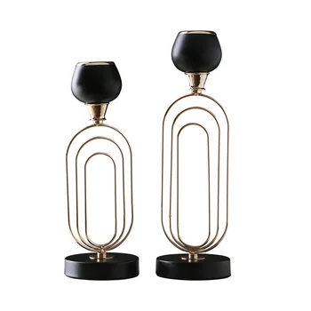 

Mould Retro Candle Holder Mold Black for Living Room Light Geometric Candlestick Luxury Candle Creative House Decorative GG50zt