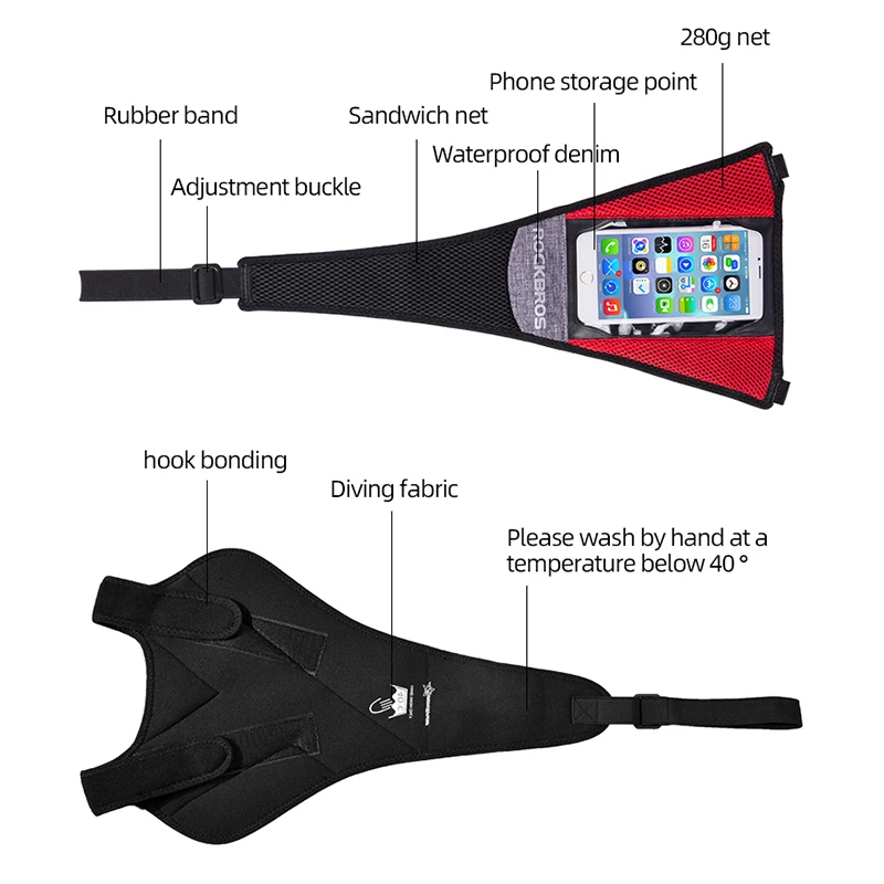 Fascia Antisudore Per Bici - Protezione Telaio Con Tasca Telefono, Per Allenamento Indoor, 56x23 Cm