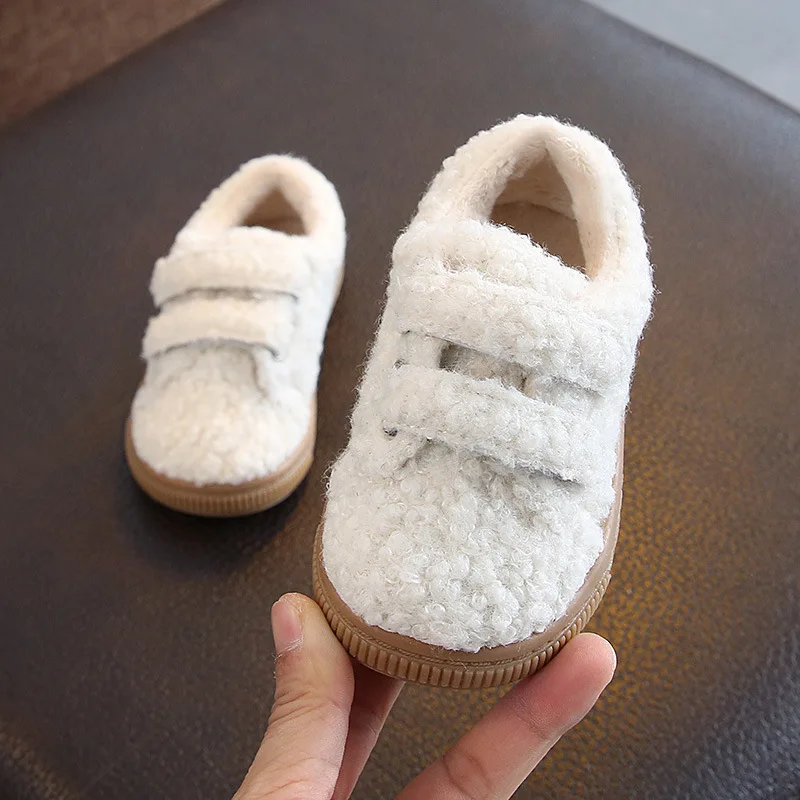 

Winter Korean-style Lamb round-Toe Men And Women Children Children Velvet round Big round-Toe Winter Red Soft-Sole plus Velvet S