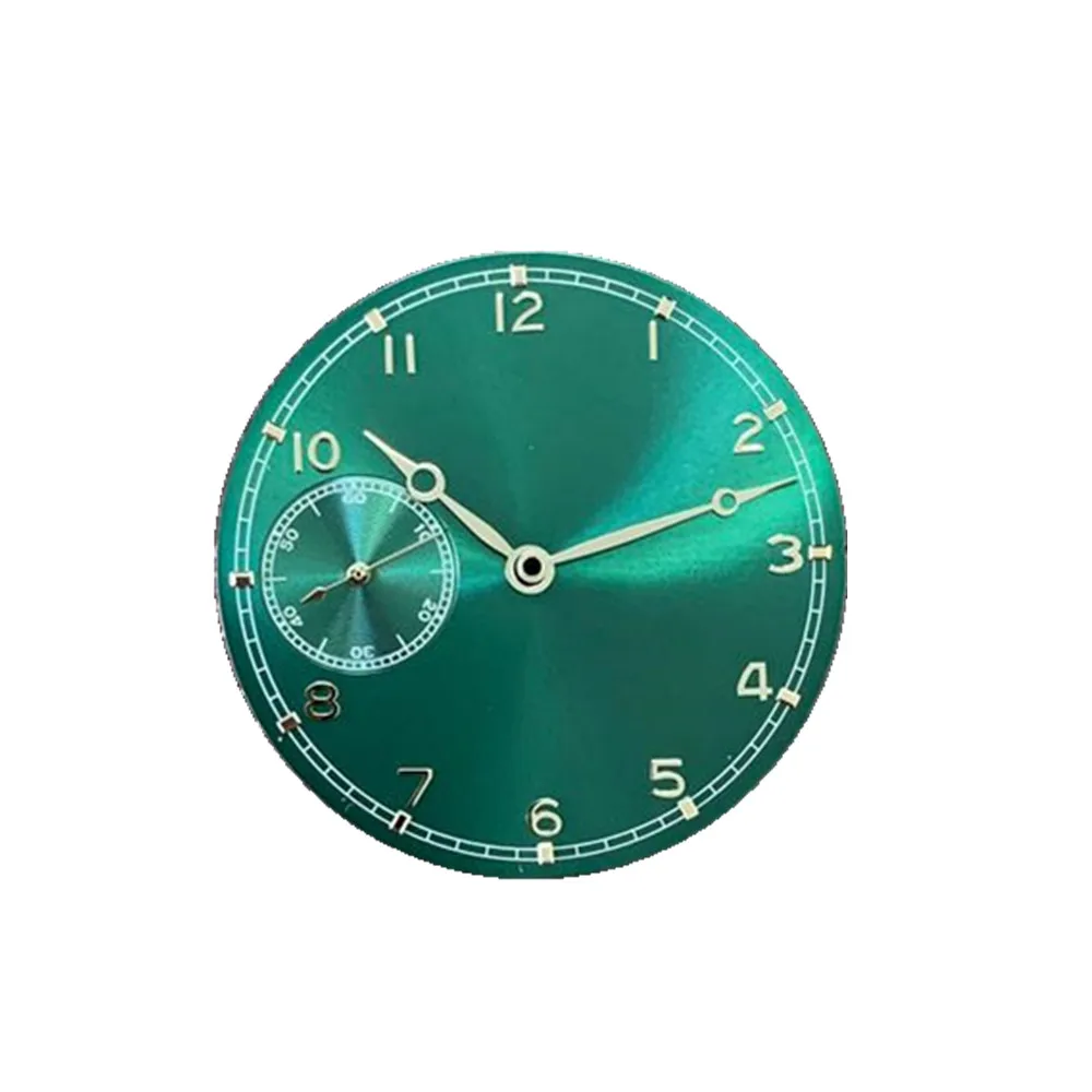 

0.4mm Ultra Thin 37mm Watch Dial With Hands For ETA 6497 ST3600 Watch Movement Replacement Accessories Green Face