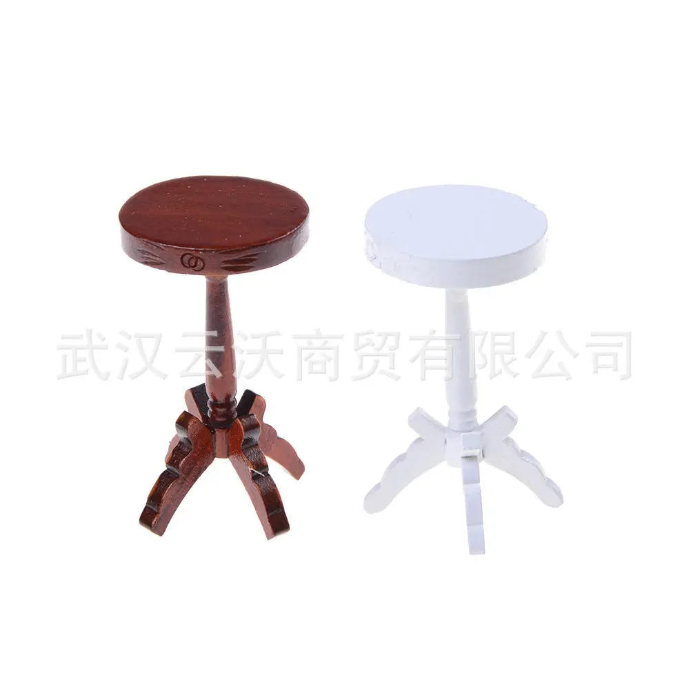 

1: 12 Dollhouse Mini Furniture Model Props Accessories Toy High Stool Bar Stool round Table