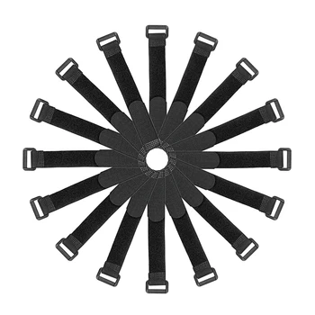 

uxcell 50 pcs Reusable Cable Ties 8 Inch Hook and Loop Cord Wrap with Buckle Black for TV cables, microphone, computer cable