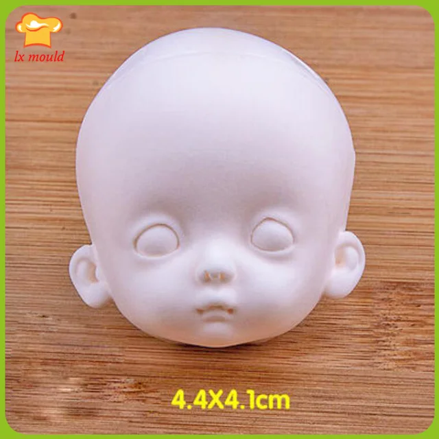 Clay Soft Pottery Figure Face Silicone Molds Doll Shape Mould Baby Face Fondant Moulds 9