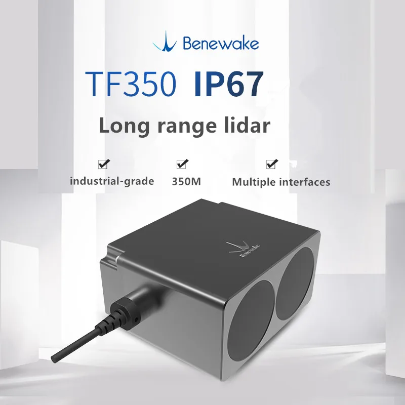 Benewake 350m 485/232/CAN/UART IP67 TF03-350 LiDAR sensor for automobile anti-collision fixed height industrial security 3