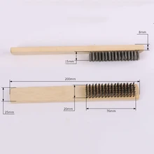 Проволочная щетка с ручной деревянной ручкой из нержавеющей стали с щетиной для чистки металла