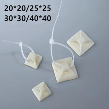 

100Pcs Plastic Self Adhesive Cable Tie Mount Base Holder White 20mm 25mm 30m 40mm Since the glue type positioning