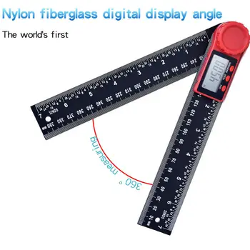 

200mm 360° LCD Display Carbon Fiber Digital Angle Ruler Inclinometer Goniometer Protractor Angle Finder Measuring Ruler
