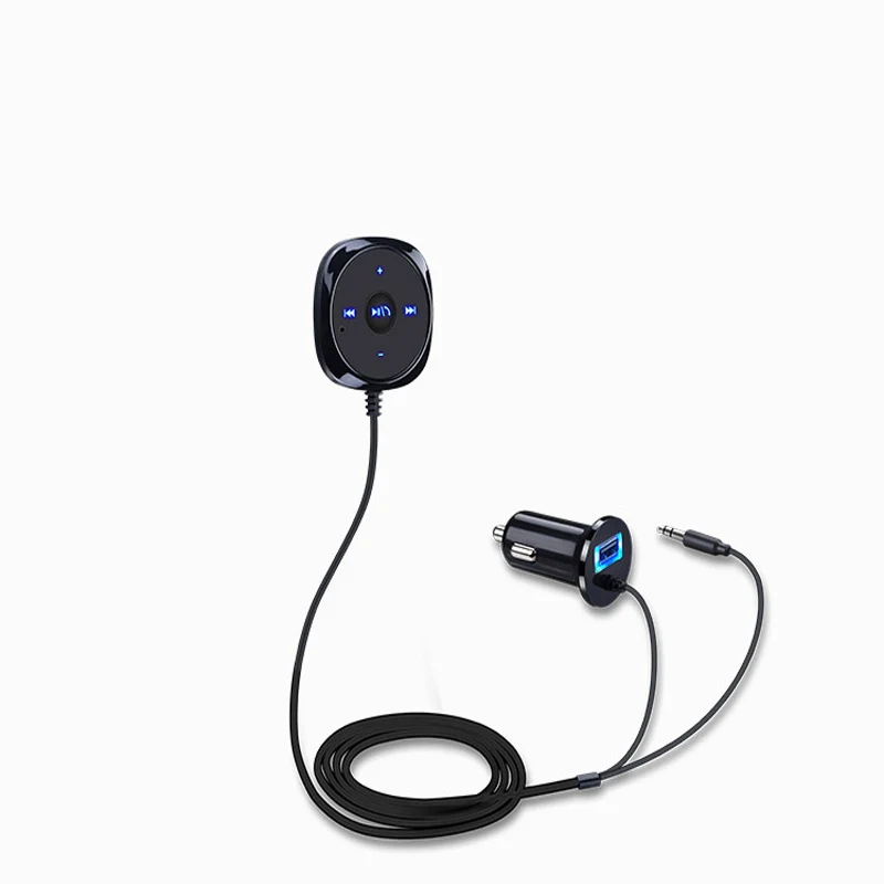 

2019 New Handsfree Bluetooth Car Kit MP3 Player 3.5mm AUX Audio A2DP Music Receiver Adapter Support IOS Siri with Magnetic Base