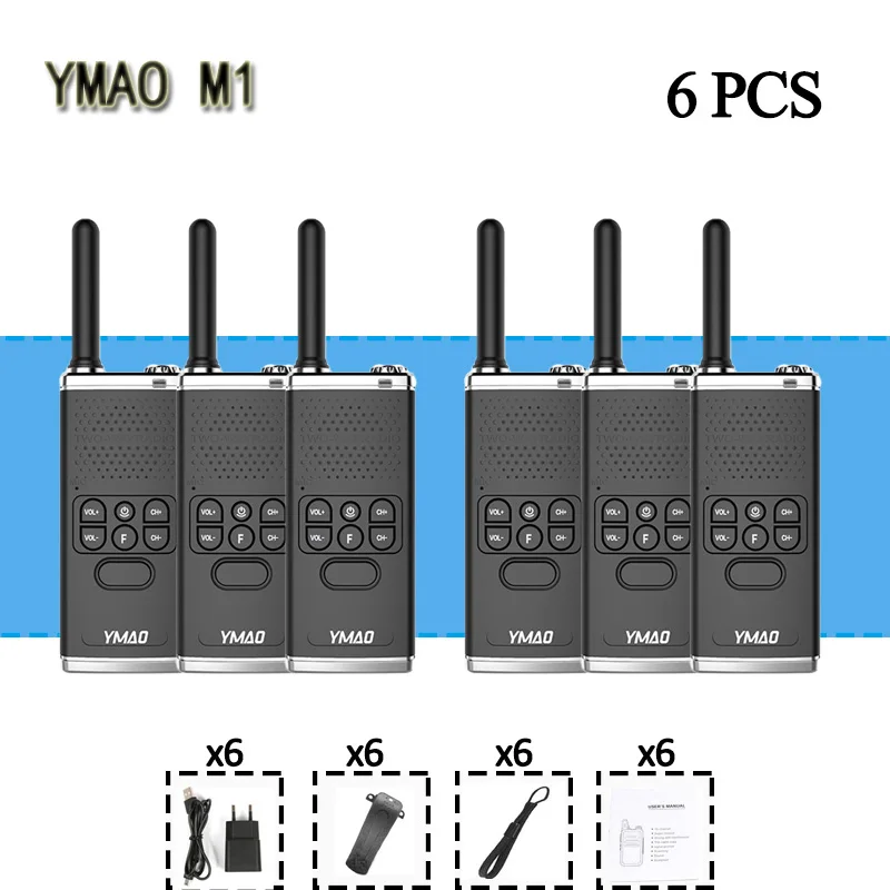 6 шт.) YMAO M1 портативная рация 6 Вт высокомощная UHF портативная ветчина фонарик радио коммуникатор КВ трансивер - Цвет: 6 PCS