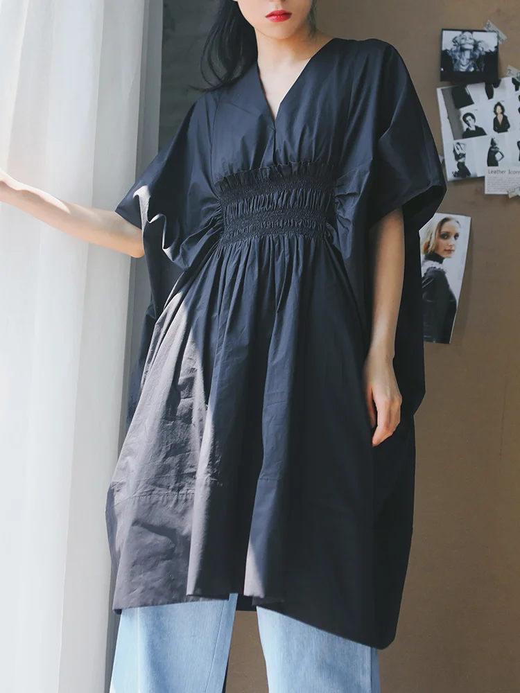 Cakucool французский ниша дизайн v-образным вырезом Платье женское Лето талия плиссированные кружева сзади стиль темперамент платье