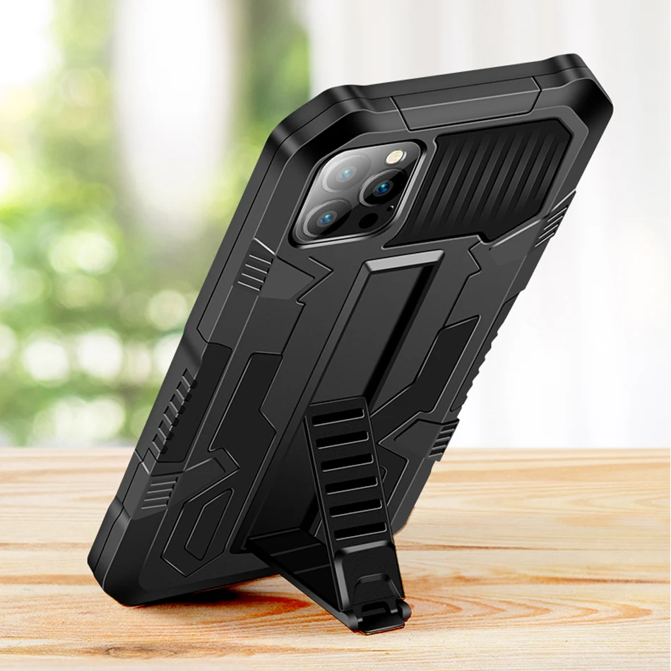 Shockproof Phone Case For iPhone 6 7 8 Plus X XR XS MAX SE 2020 Anti-Fall Kickstand Protective Cover For iPhone 11 12 Pro Max Shockproof Phone Case For iPhone 6 7 8 Plus X XR XS MAX SE 2020 Anti-Fall Kickstand Protective Cover For iPhone 11 12 Pro Max