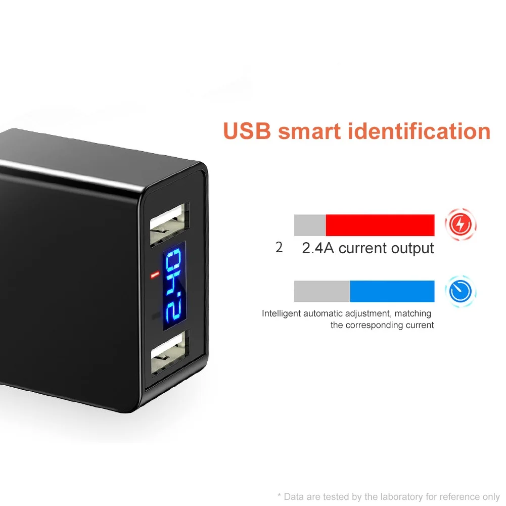 Универсальное зарядное устройство USB зарядка светодиодный цифровой дисплей двойной USB быстрое зарядное устройство для мобильного телефона зарядное устройство адаптер питания зарядное устройство
