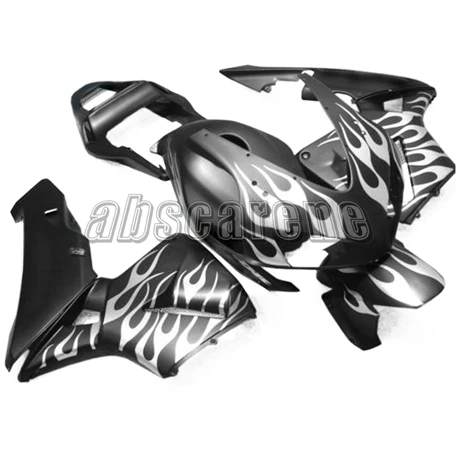 Полный комплект обтекателя для Honda CBR600RR 2003 2004 CBR 600 RR 03 04 CBR 600RR ABS пластиковые детали для мотоцикла кузов-матовый черный с белым пламенем