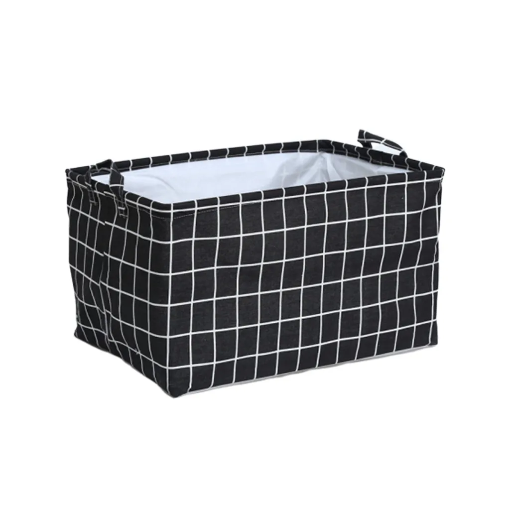 Big Foldable Laundry Basket Storage Basket Storage Barrels For Kids Sundries Toys Holder Container Basket Organizer Bag e2 - Цвет: Black