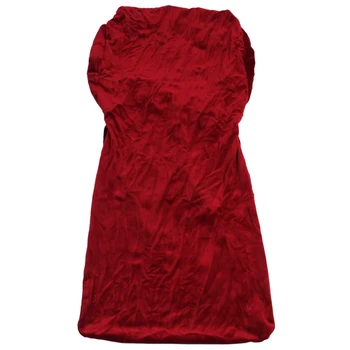 

Stretch Fox Velvet Fabric Dining Room Wedding Kitchen Home Short Chair Seat Covers, Wine Red