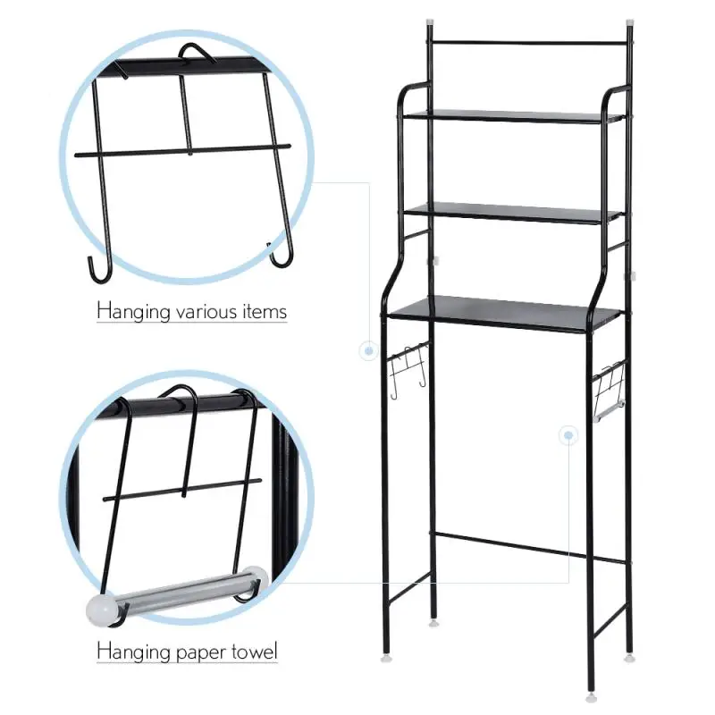 Stainless Steel Rack Bathroom Toilet Cabinet Kitchen Washing Machine Space-saving Shelf Storage Organizer Holder HWC | Обустройство