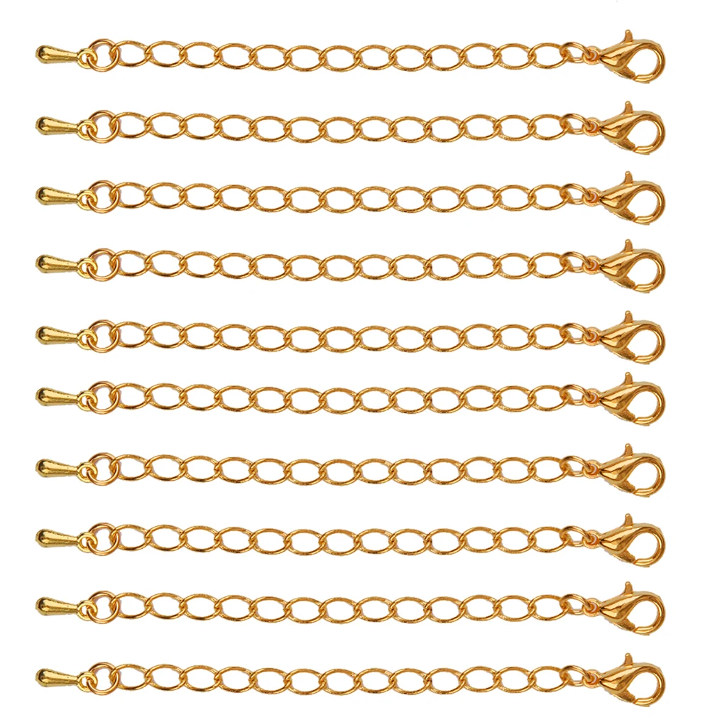 10pcs 2 Colors Extension Link Necklace Chain Extenders Women Girls Necklace Bracelet Jewelry Findings DIY Accessories 75mm 