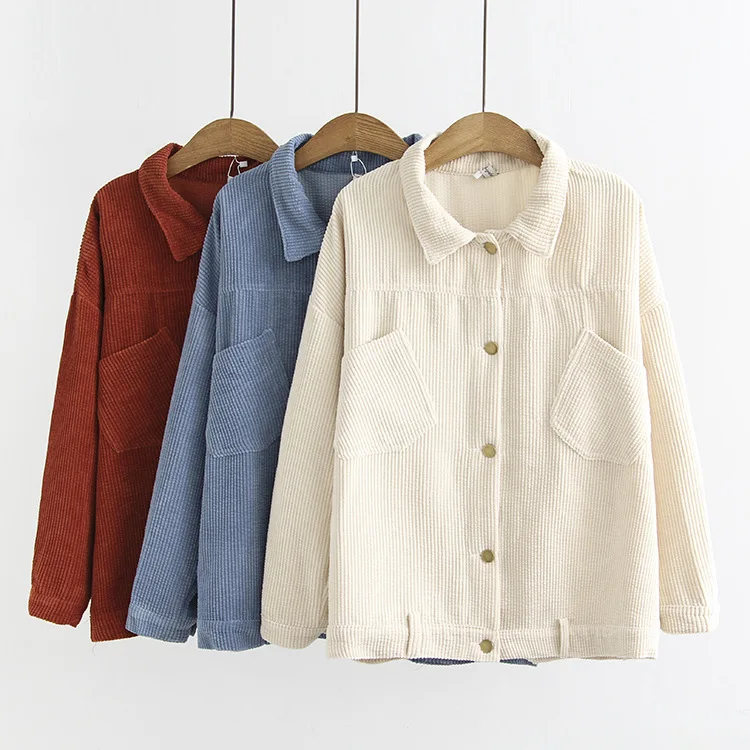 

Europe And America Tassels Plus-sized Hong Kong Style Short Loose-Fit Corduroy Coat Years Autumn And Winter 200 of Panmei WOMEN'