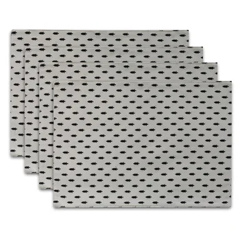 

4pcs Knitting Cotton Linen Rectangular Placemat Bowl Mats Decor Coaster Table Mat Heat Insulation Handmade Pad European