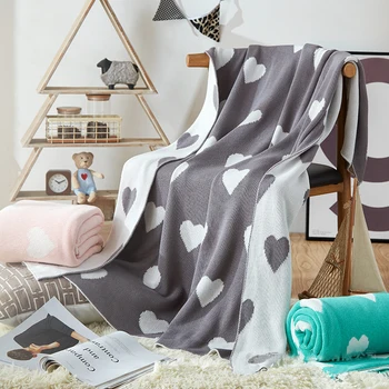 

90*110CM Knitted Throw Travel Blanket Grey Yellow Black Grey Sofa Throw Blanket Tassels Air Condition Blanket Diamond cotton