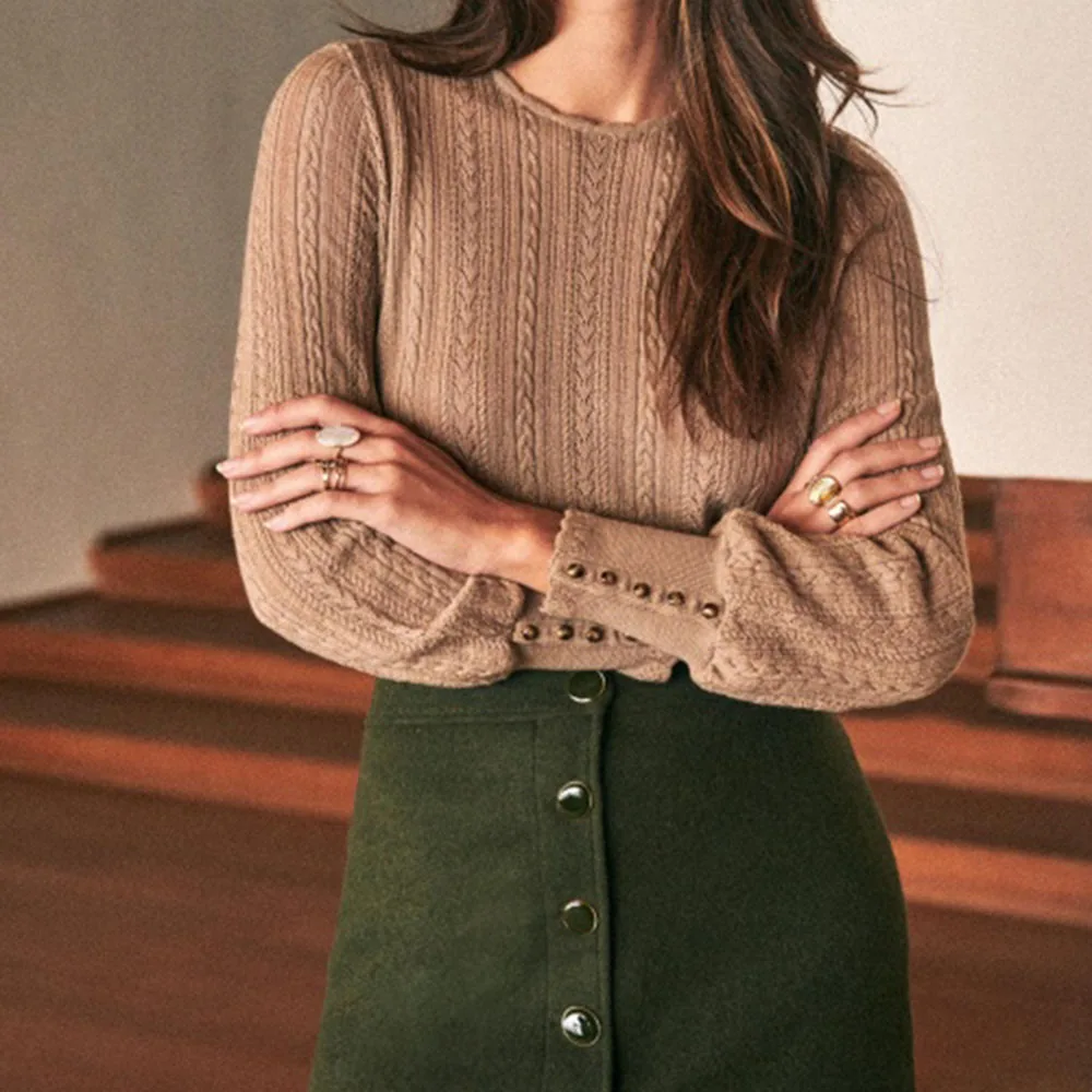 Женский пуловер из мериносовой шерсти с длинным рукавом в стиле ретро, вязаный свитер, женская вязаная одежда, зимние пуловеры с круглым вырезом, джемпер, топы