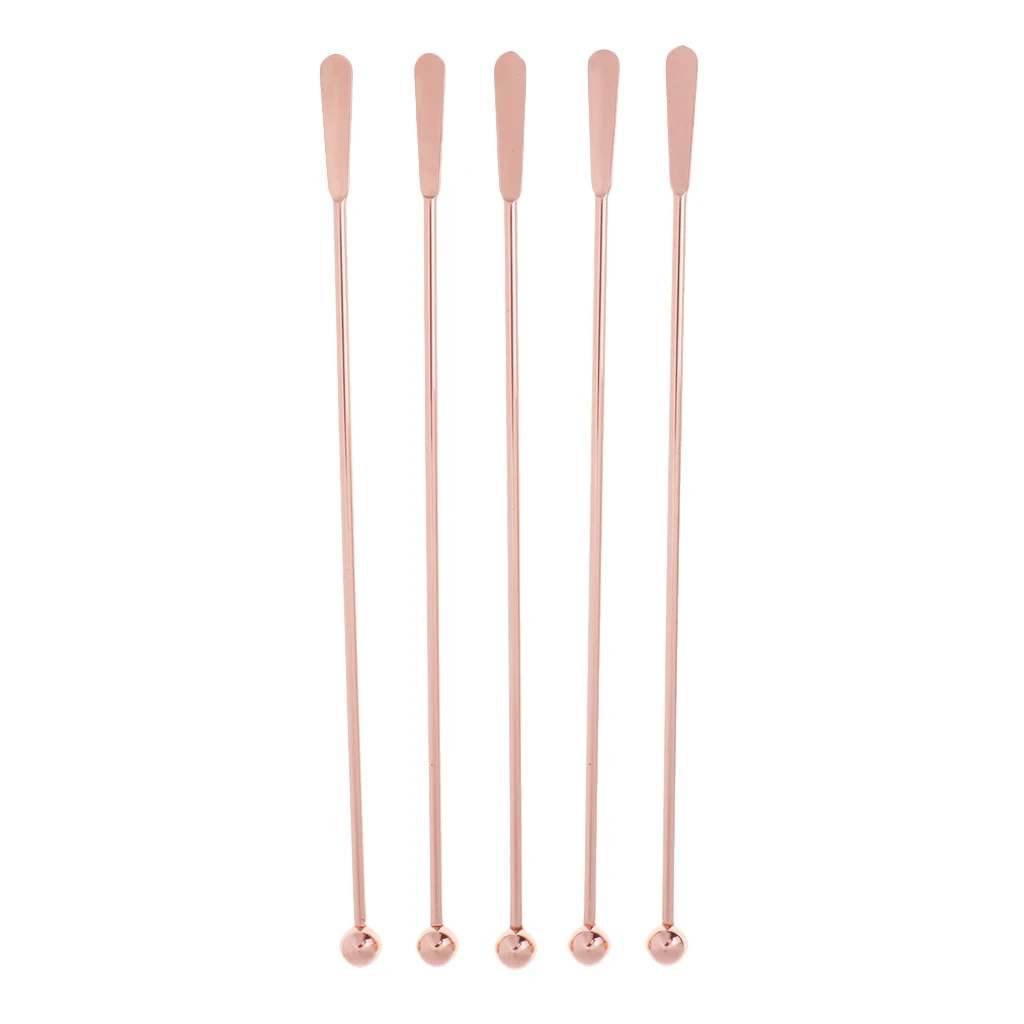 5Pcs 7.5inch 304Stainless Steel Bar Stirrer Cocktail Swizzle Stick Bar Tools