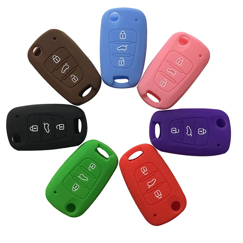 Key Case Cover Silicon Car for KIA Rio Sorento Picanto Ceed Cerato Sportage Soul K5 for Hyundai IX20 Solaris Norms Remote Holder key case key case cover remote control case cover