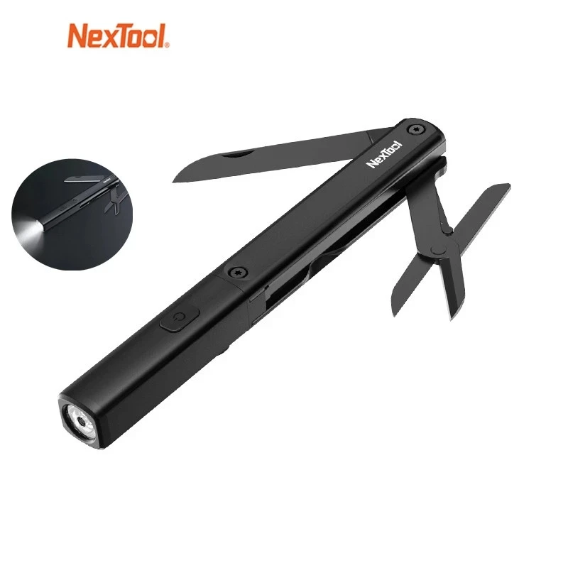 NexTool Multifunctional 3 in 1 Pen Tools N1 Flashlight Scissors USB Rechargeable IPX4 Waterproof Portable Outdoors Tools