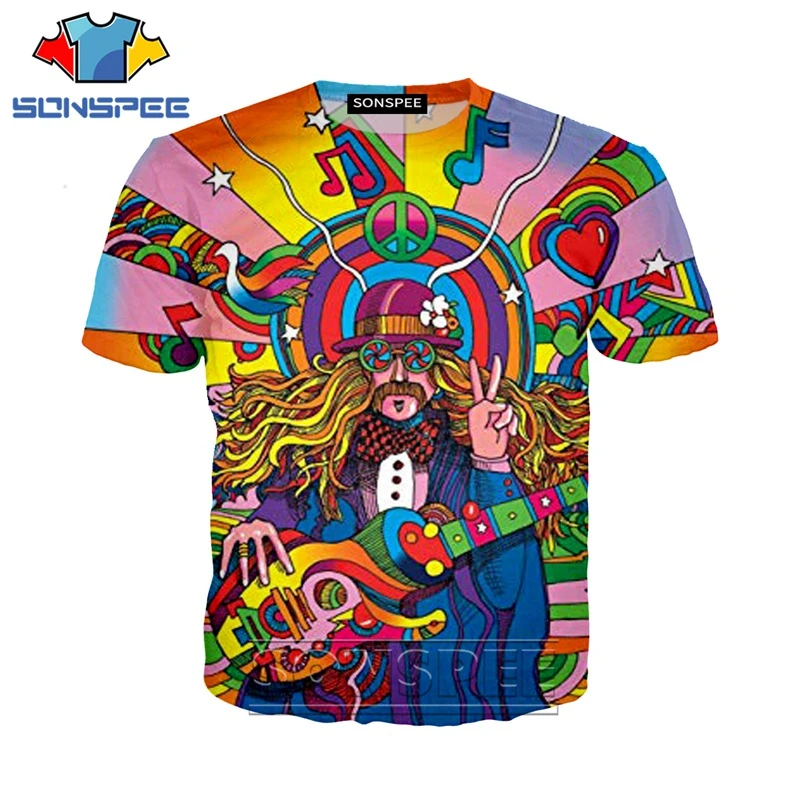 rivier zak Rijpen Hippie Men's Clothing | Men's Hip Hop T-shirt | Hippie Men's T-shirts -  Anime 3d Print - Aliexpress