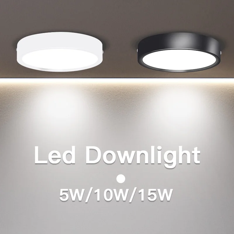 Ultra Thin Led Downlights 110V 220V Surface Mounted Down Light Lamp 5W 10W 15W Downlight for Living Room Home Lighting | Лампы и