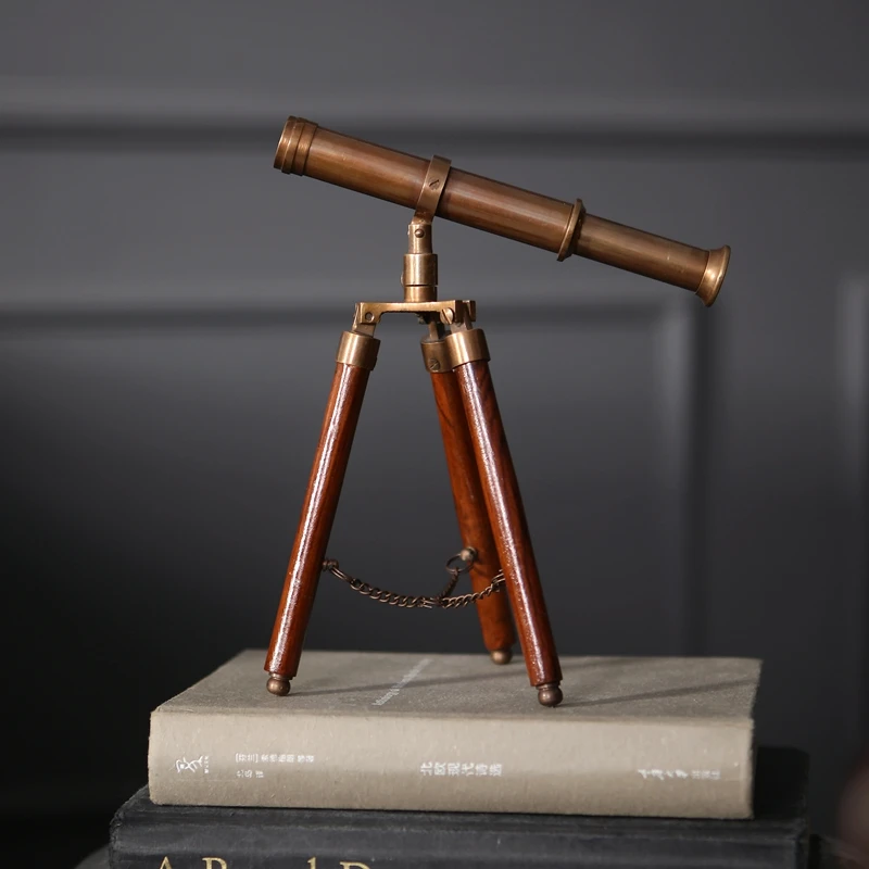 ANTICO TELESCOPIO NAUTICO da pavimento in ottone da 32 pollici con treppiede ... EUR 213,32