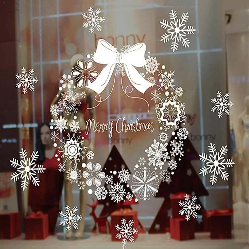 

Christmas DIY Wall Sticker Santa Window Glass Door Removable Adhesive Sticker Home Shop Mall Decoration