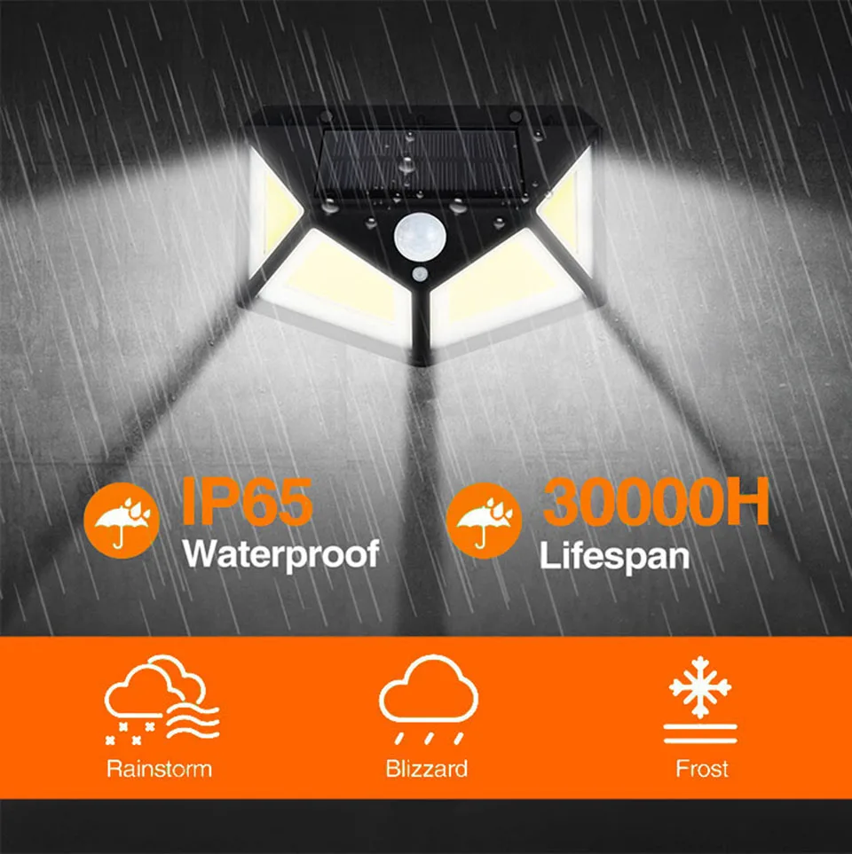 08 4 sides 100LED solar light 08