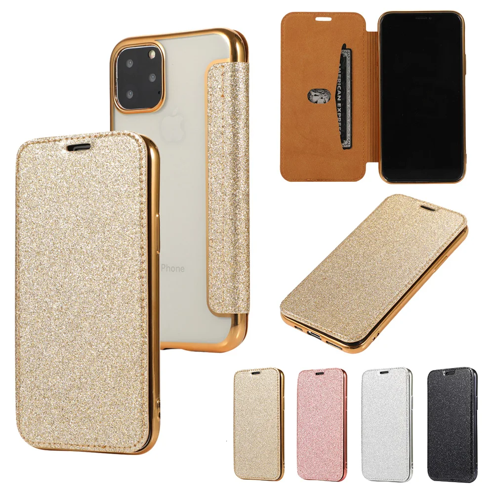 Новинка Чехол книжка из искусственной кожи для iPhone 11 2019 на Pro Max прозрачная задняя