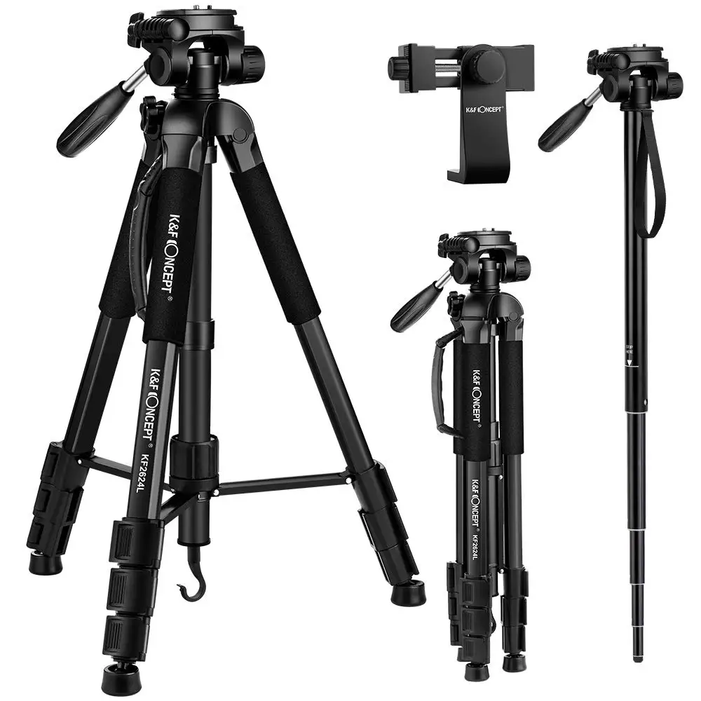 K&F Concept Portable Tripod 70"/177cm Travel Tripod Outdoor Compact