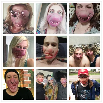 

Funny Kids Adult Halloween Party Mask Latex Clown Cosplay Half Face Horrible Scary Masks Masquerade Halloween Decorations Props