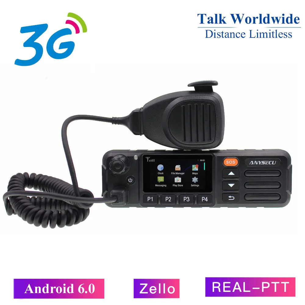 Сетевое радио ANYSECU 3G 3g w7 andriod 6 0 WCDMA/GSM IP с GPS SOS Wi Fi работает реальной PTT / ZELLO|Рации| |