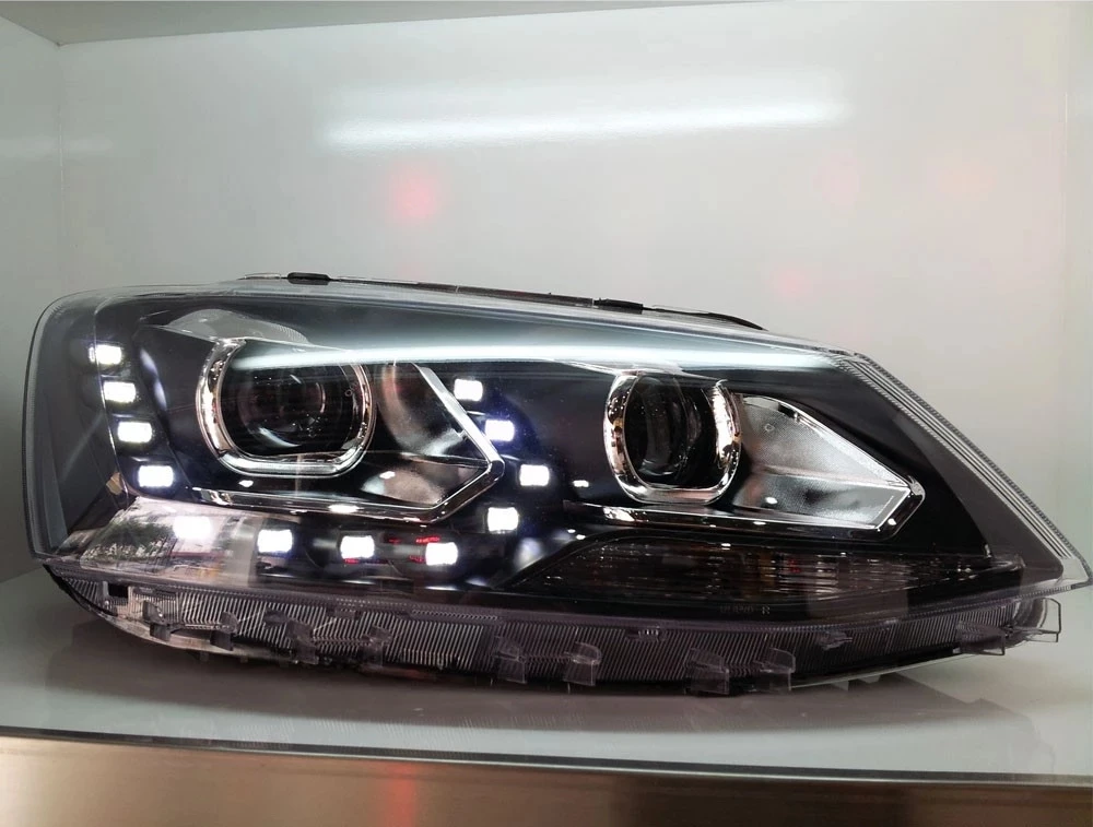 Головная фара ангельский глаз для vw Sagitar Jetta фары 2012 2013 светодиодный DRL и bi-xenon проектор