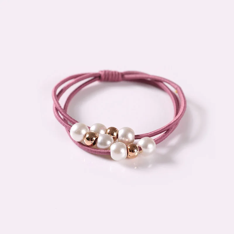 brick red 10 шт. Корейская rubberband милые жемчужиной упругой волосы резинки веревки галстуки для девочек Женская головная повязка аксессуары волос резинка Scrunchies QQ2 - Цвет: brick red