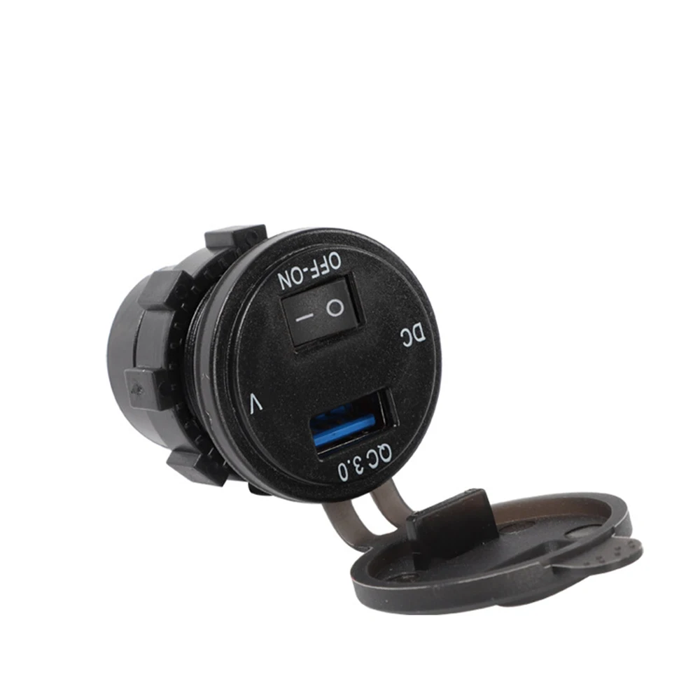 3,0 красный/синий/зеленый USB Автомобильное зарядное устройство со светодиодом переключатель вольтметра 12-24V для мотоциклов