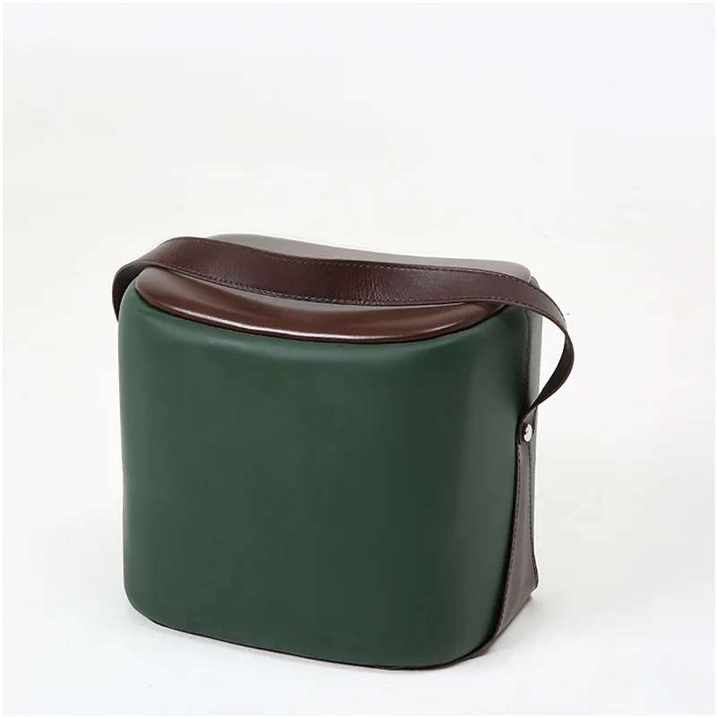 Nordic sofa stool home living room leather stool footstool sitting pier portable saddle shoe door creative shoe chan