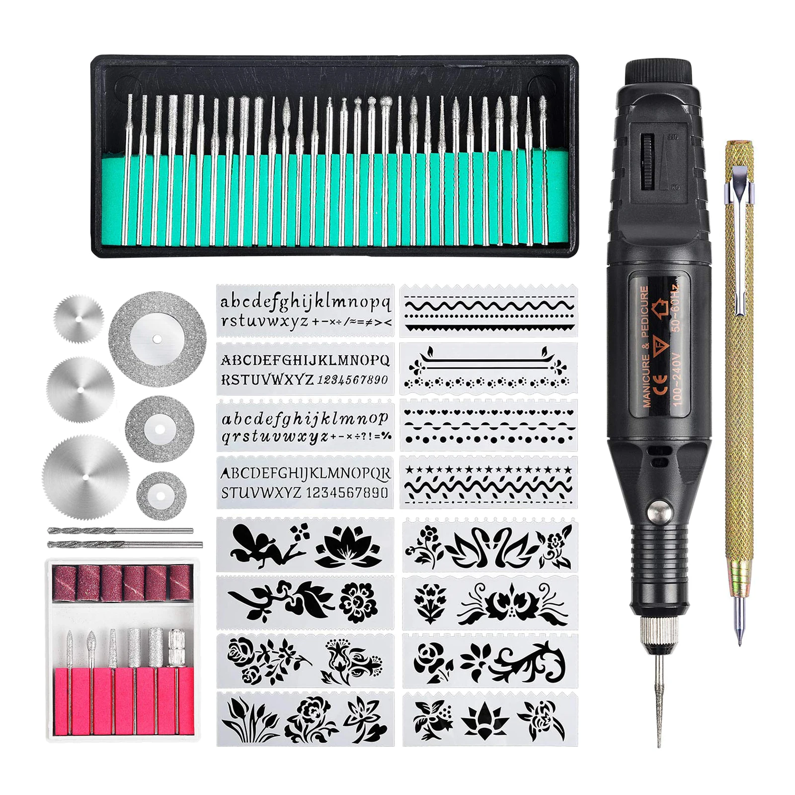 Electric Engraver Mini Engraving Pen Kit for Metal Glass Ceramic Jewelry Diy