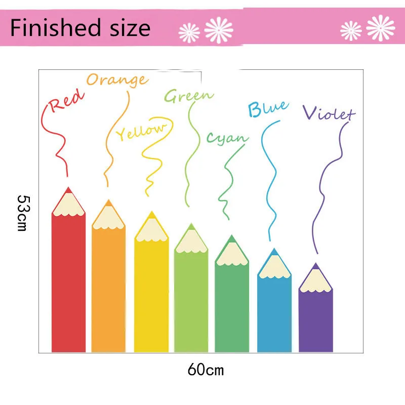 1PC New Cartoon Colorful Pencil Wall Sticker For Kids Room Living Room DIY Kindergarten Play Room Mural Home Decor 40*60cm NEW 1PC New Cartoon Colorful Pencil Wall Sticker For Kids Room Living Room DIY Kindergarten Play Room Mural Home Decor 40*60cm NEW