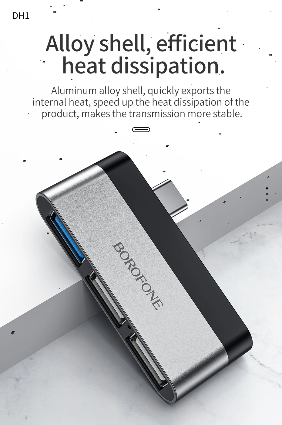 Station para Macbook Air tipo c Hub para Ipad Borofone-dock Huawei Matepad Pro Usb 3.0 6 High Quality Computador e Escritório