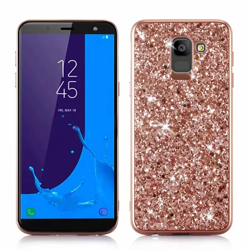 Блестящий чехол для Samsung Galaxy A6 A8 A7 A9 J8 J4 J6 Plus 2018 ЕС Силиконовый блестящий с