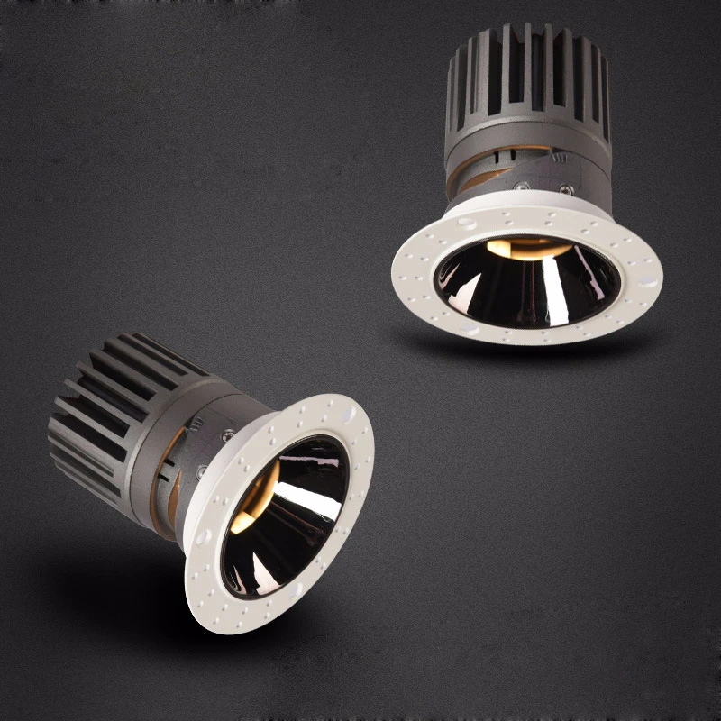 

20pcs Dimmable COB Borderless Downlight 5w 7w 12w Rimless Whie Black Indoor Spot Light For Hotel Clothing Store AC85-265V