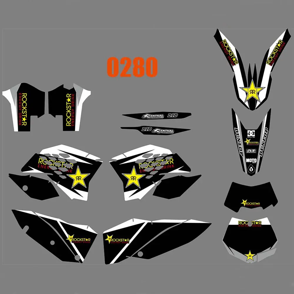 

For KTM EXC XCF 125 250 450 530 2008 2009 2010 2011 New Full Graphics Decals Stickers Custom Number Name Glossy Bright Stickers