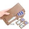 New Men Long Fashion Wallets Desigh Zipper Card Holder Leather Purse Solid Coin Pocket High Quality Male Purse 4