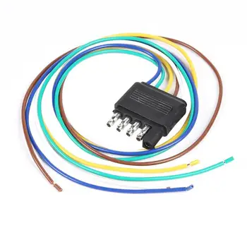 

Car Trailer Wiring Plug Harness Extension 5 Pin Flat Wire Connector Wear-resistant Durable Excellent Plastics for Caravan