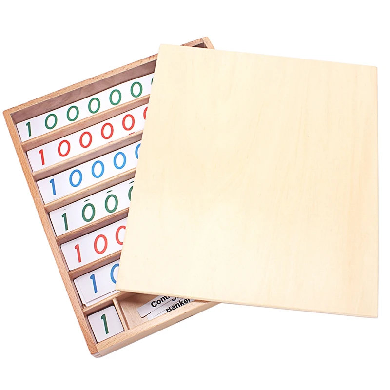 Montessori Wood Bank Game Math Toys Digital 0-9000000 Banker Customer Cashier Game Math Toys Early Educational Preschool Trainin